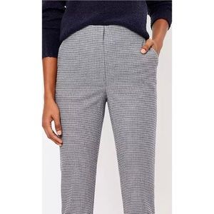 New LOFT Straight Pants Check high rise Grey 2 4 S